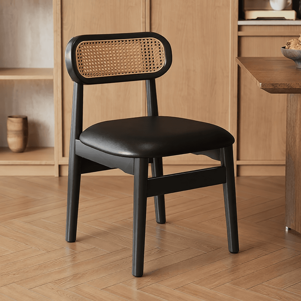 Simple Drawing Room Side Chair with Exposed Back, Upholstered Seat, and Wooden Legs