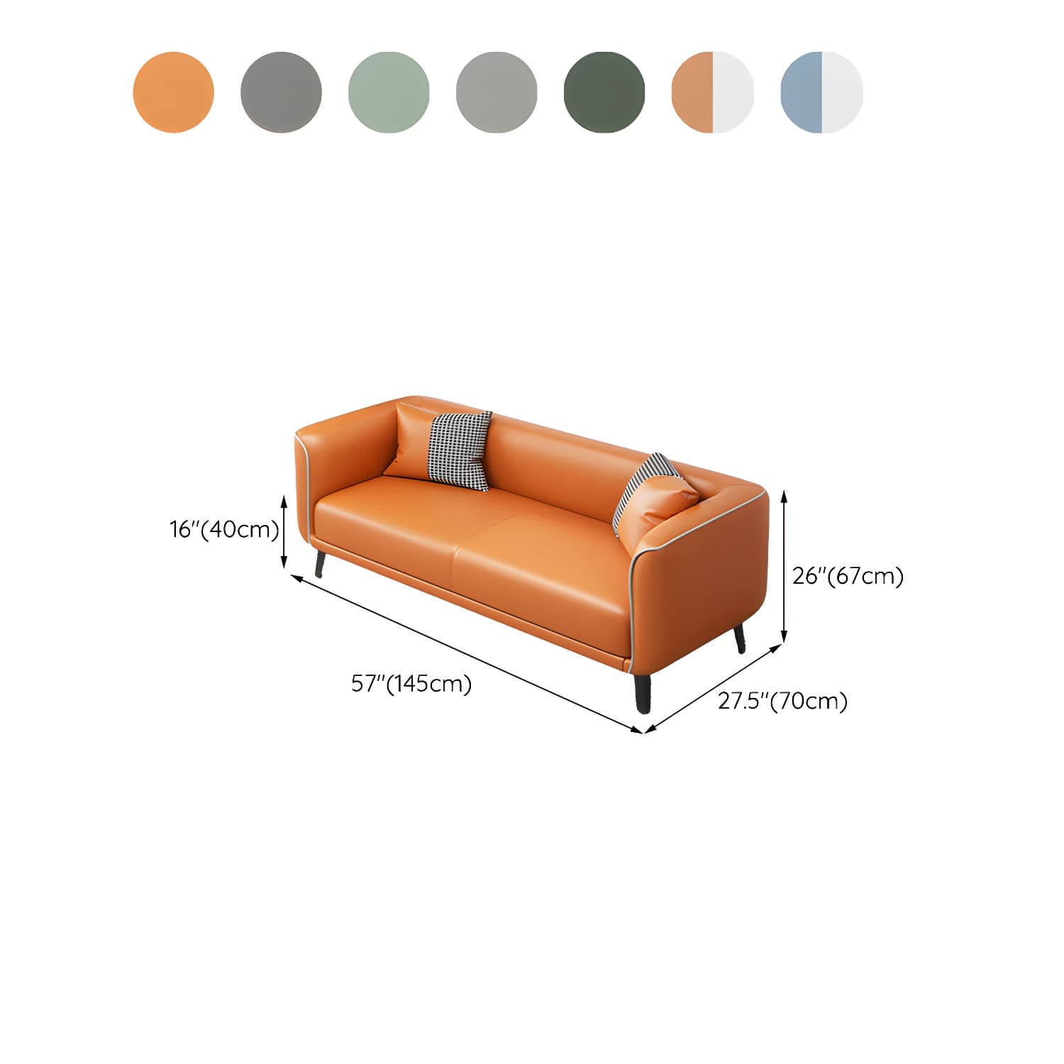 Modern Square Arm Standard Sofa Metal Legs Settee for Living Room - image 22