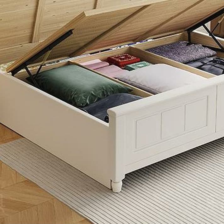 Modern Simple Style Natural Solid Wood Bed Frame with 4 Legs for Bedroom - image 10
