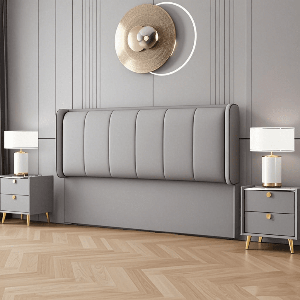 Simplistic Wingback Headboard in Pine Wood with No Distressing, Rectangular Shape for King/Queen/Full Bed, Featuring Sponge Upholstery and Standard Height - image 4