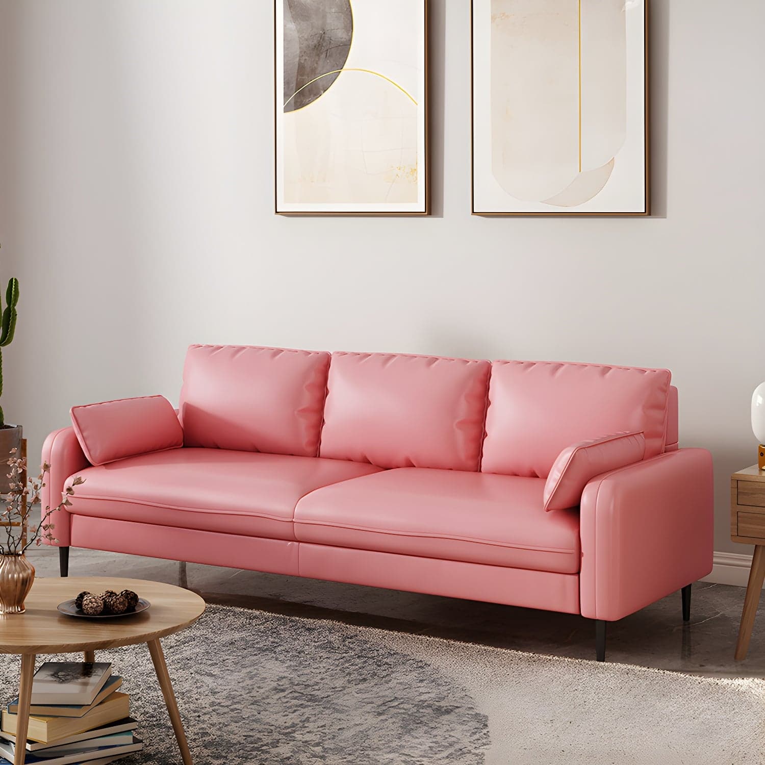 Modern Pillow Back Sofa with Storage Not Included for 35-40 Women - image 10