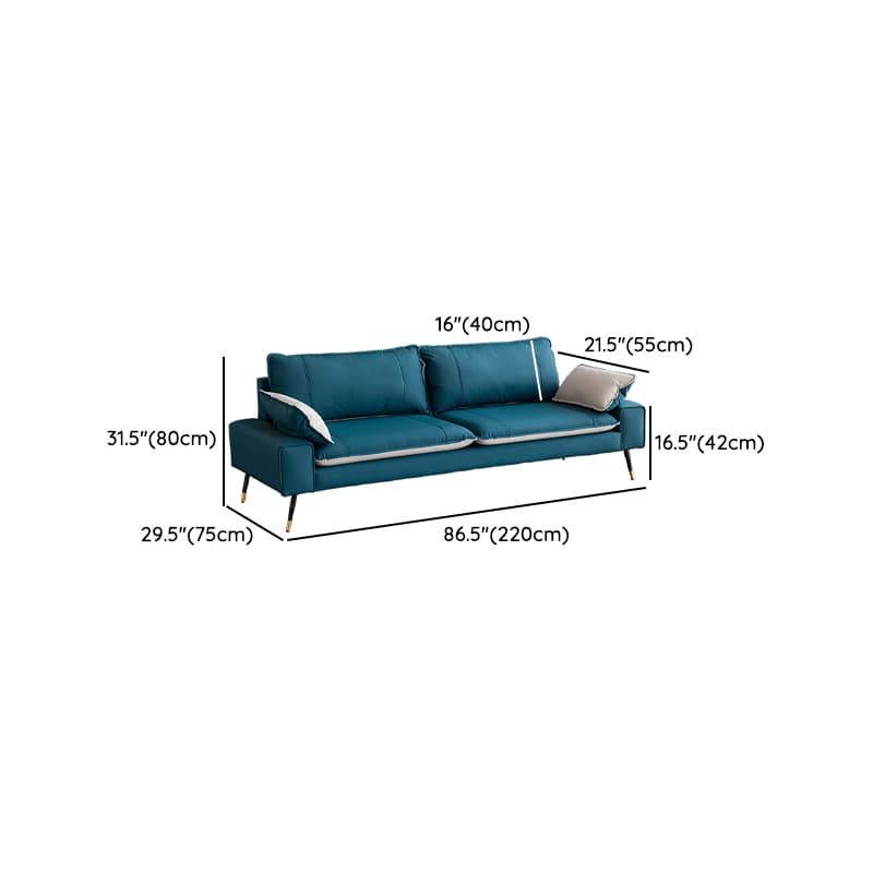 Modern Olive Green/Ink/Lemon Color Solid Color Leather/Corduroy Sofa Couch for Seats 4/Seats 3/Seats 2 - image 24