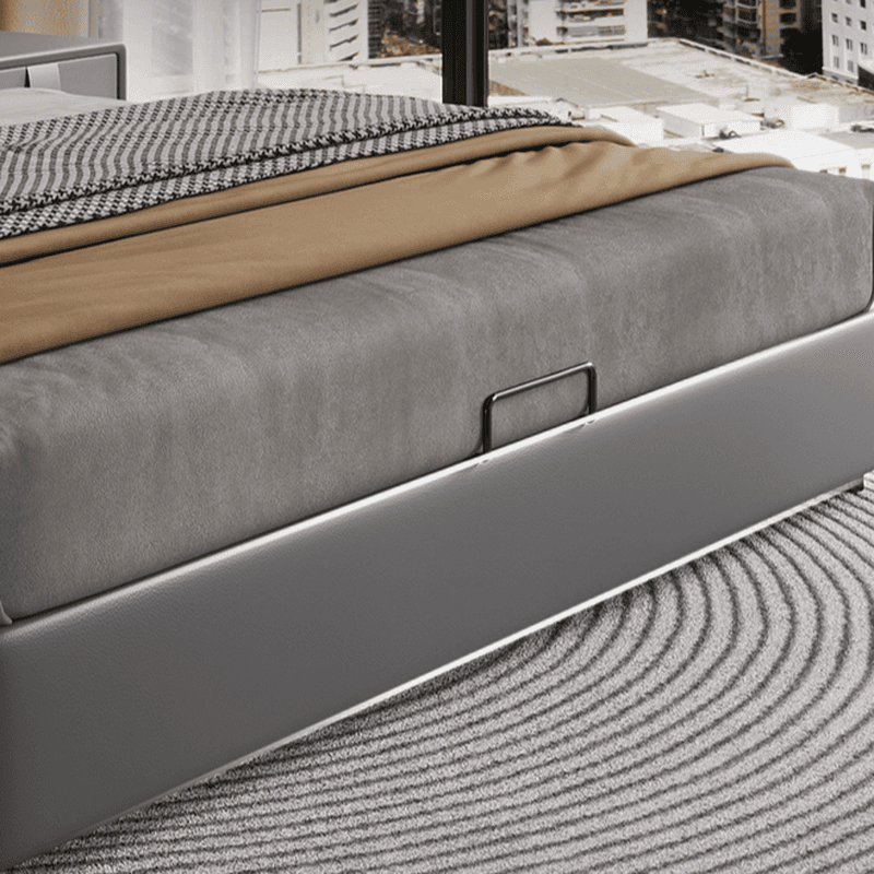 Grey Solid Color Storage Bed/Platform Bed with Timber Frame and Button-tufted Design for Living Room - image 4