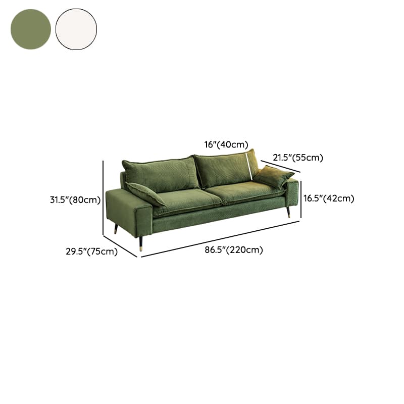 Modern Olive Green/Ink/Lemon Color Solid Color Leather/Corduroy Sofa Couch for Seats 4/Seats 3/Seats 2 - image 20