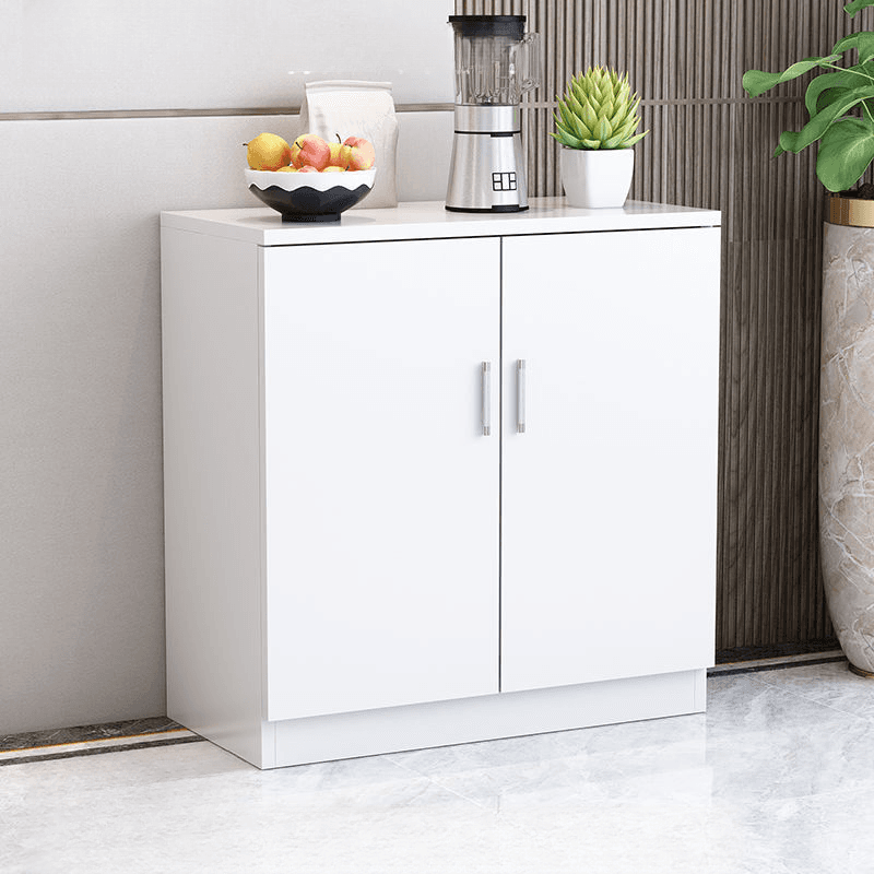 1 Exterior Shelf Modish Independent Midnight Black/Chalk Engineered Wood Utility Cabinet with Handle Bars & Cupboard - image 4