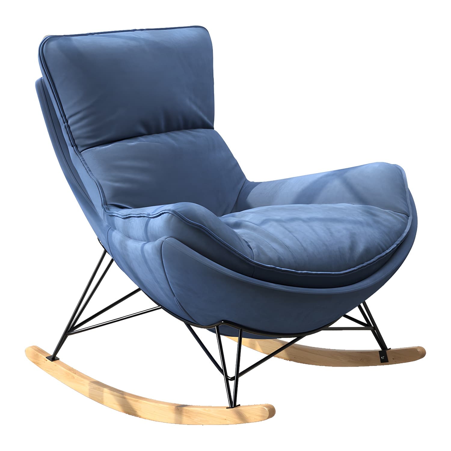 Contemporary Upholstered Rocker Chair Metal Frame Spindle Rocker Chair for Living Room - image 8