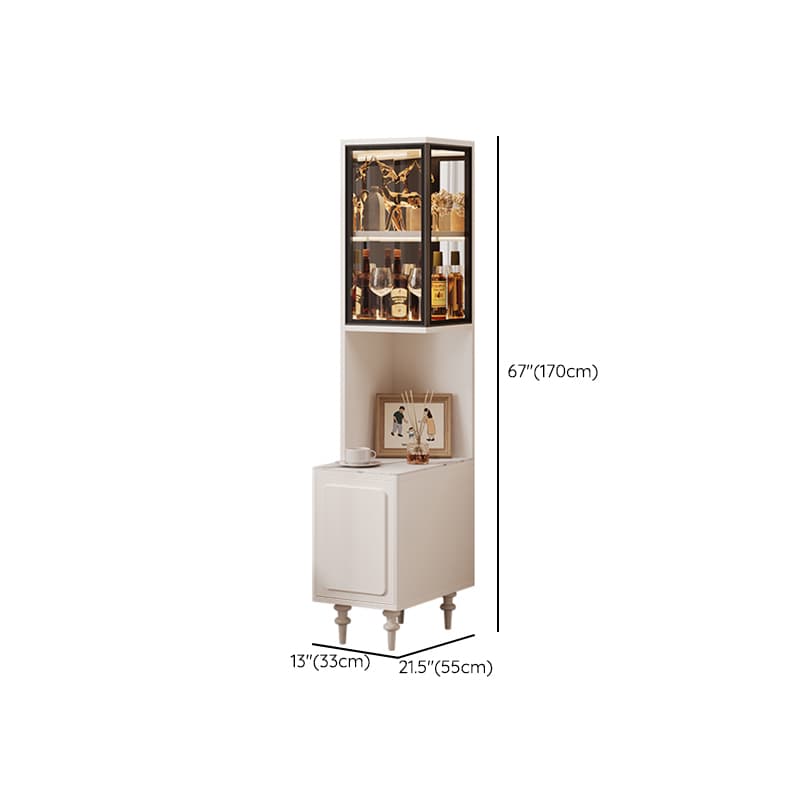 Scratch-immune Accent Cabinet with 1 Exterior Shelf, Sintered Stone Countertop, Glazed Door, Stain Resistant, and Led Lighting - image 11