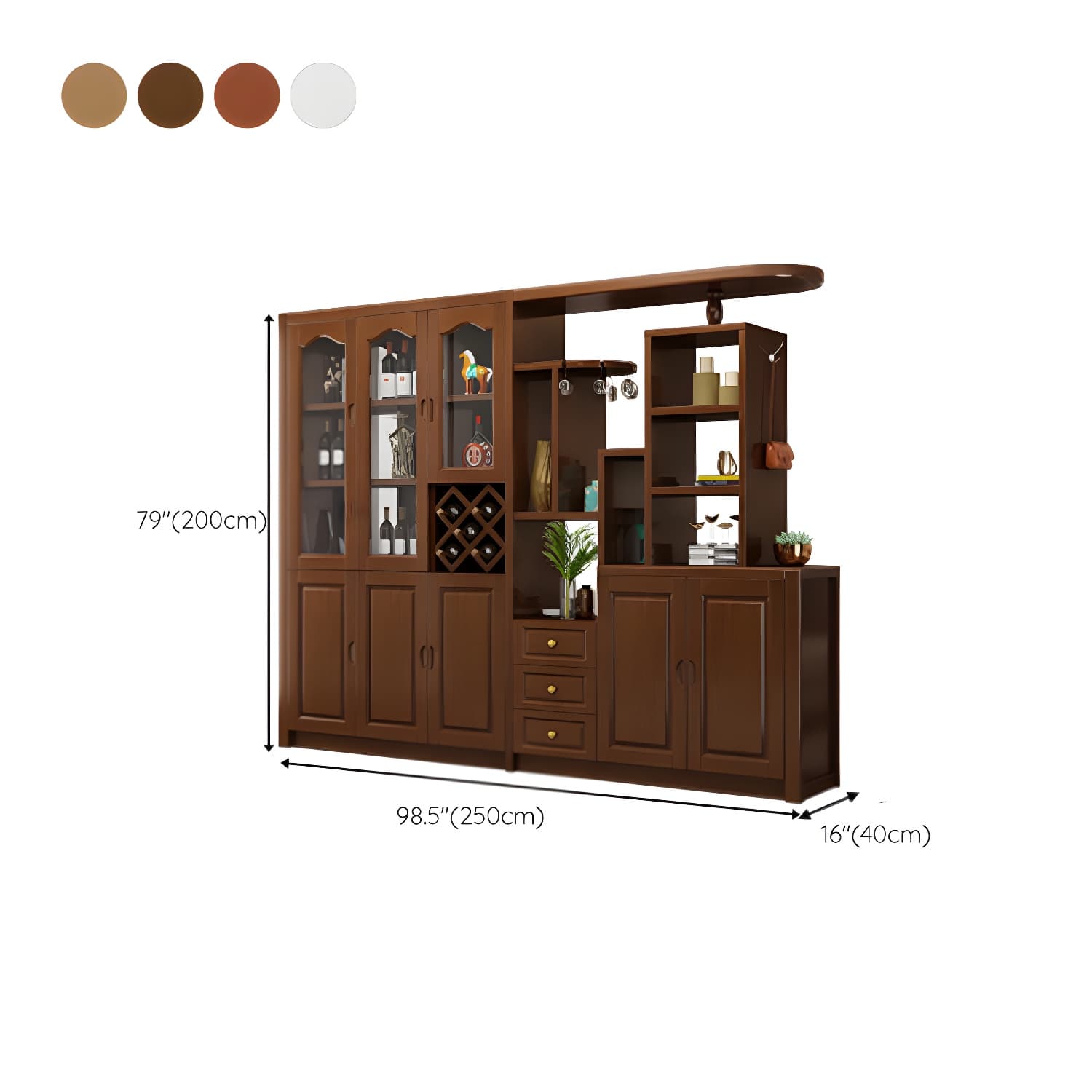 15.7" D Solid Wood 3-Drawer Accent Cabinet with Shelves for Entryway - image 24