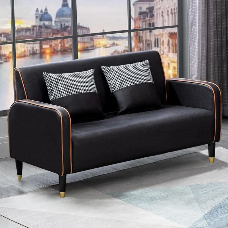 Contemporary Solid Color Tear Resistant Standard Sofa in Light Gray/Olive Green/Ivory, Seats 3 with 2 Pillows - image 3