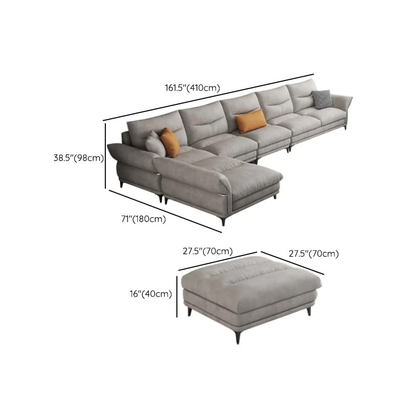 L-Shape/Straight Reversible/Horizontal Sofa Chaise/Sofa with Natural Wood Frame for Seats 5 - image 23