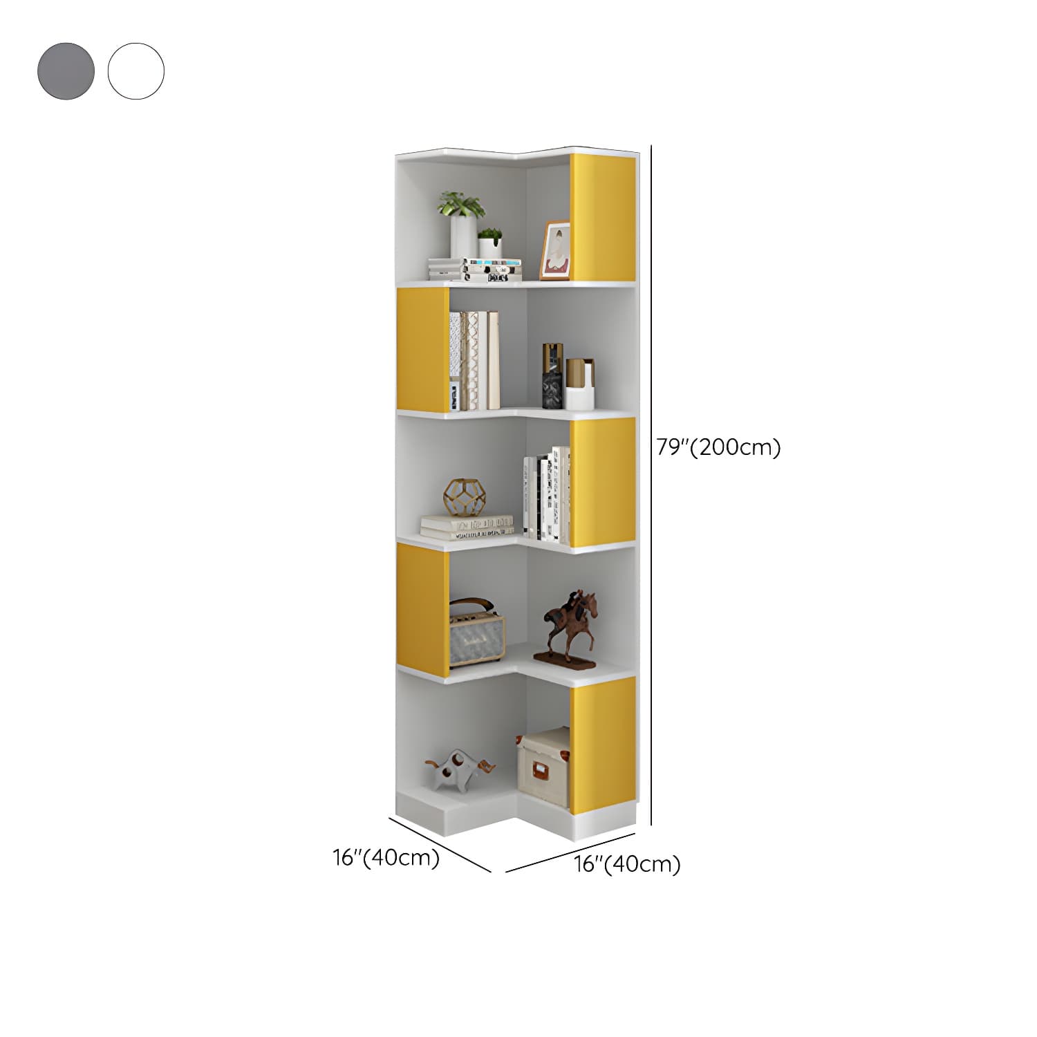 Contemporary Corner Standard with Shelves Manufactured Wood Accent Chest - image 13