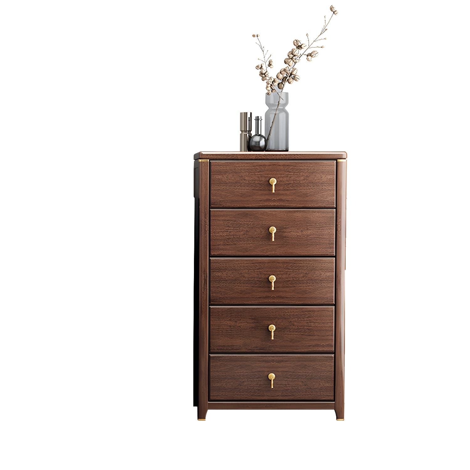 Mid Century Modern Chest Wood Rectangular Chest in Walnut Finish - image 12