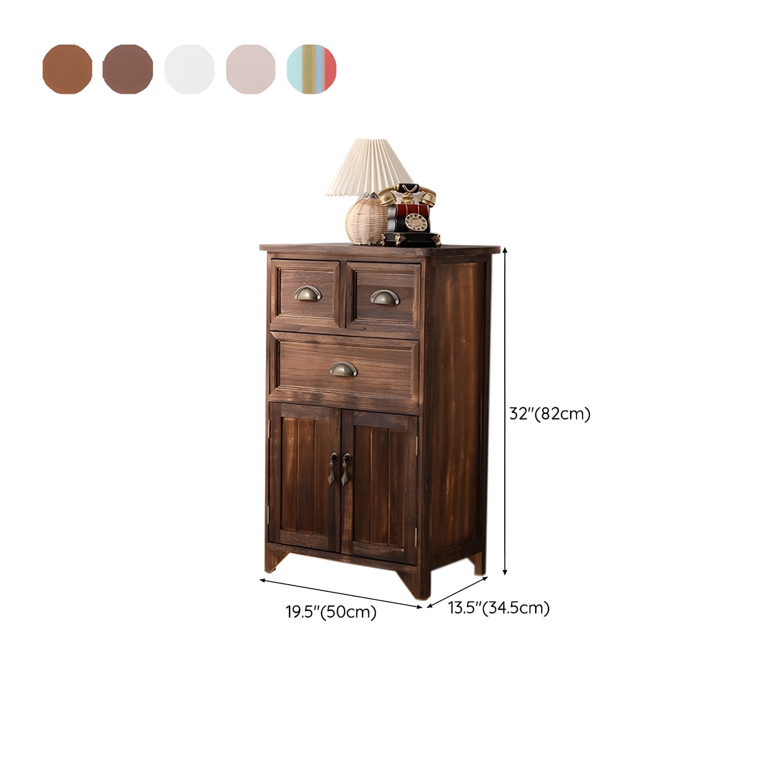 Rectangle Mid Century Modern Solid Wood Accent Cabinet with 1 Cabinet and Drawers - image 16