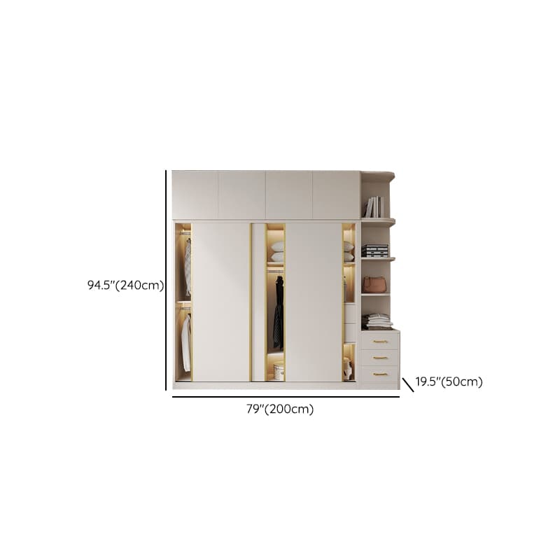 Attractive Modern White Wardrobe Armoire with Clothing Rod & Shelves - image 17