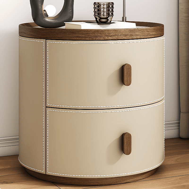 Art Deco 2 Tiers Nightstand With Drawer Storage and Stone Countertop - image 14