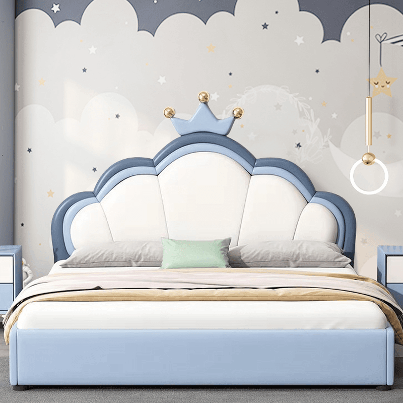 Modish Full/Twin Pine Wood Panel Headboard with Arched Shape, No Distressing, Sponge Fill, and Adjustable Height - image 10