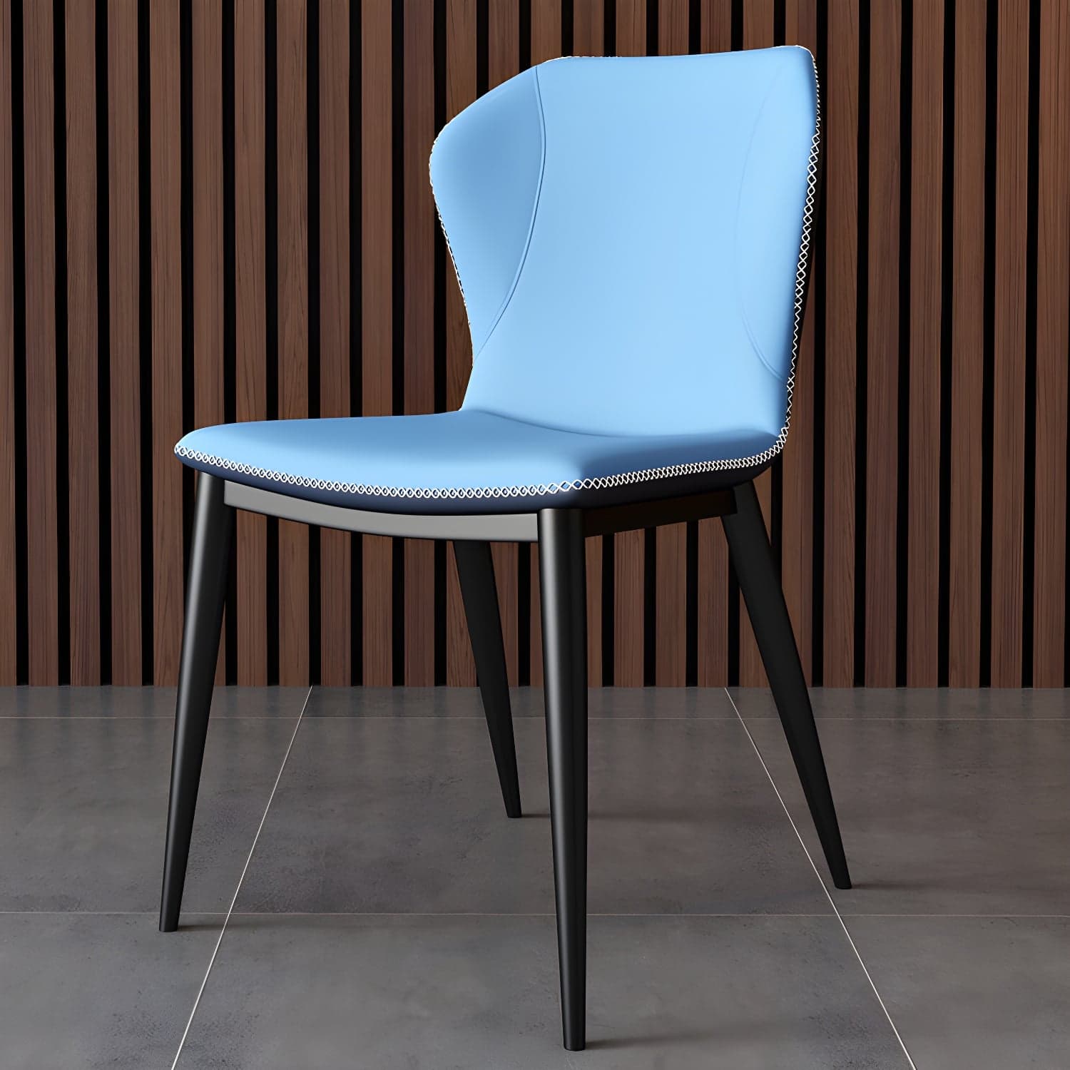 Modern Leather Home Side Chair Wingback Matte Finish Dining Chair - image 5