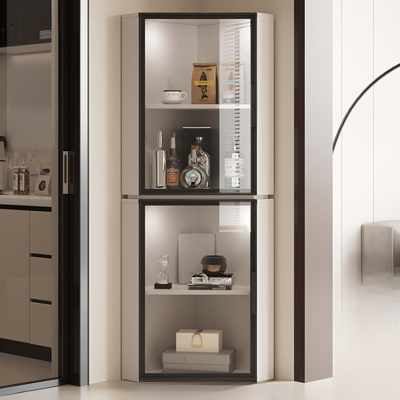 Nook Detached Accent Cabinet with Damp-proof and Scratch-immune Features, Glazed Door, Grip Bars, and Midnight Black/Chalk/Sepia Top - image 4