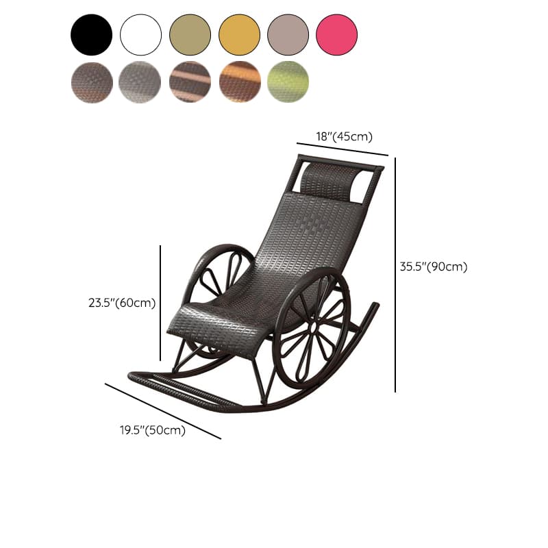 Craftsman Cane Porch Rocker with Round Arm - image 17