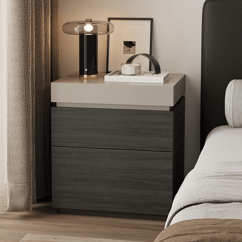 Organic Modern Nightstand With Drawer Organization, 3 Drawers, 1 Shelf, and Real Wood Countertop - image 11