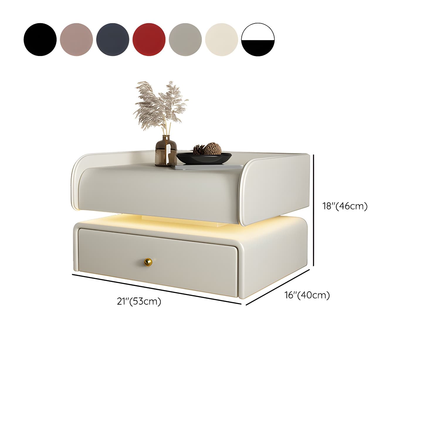 Modernism Bedside Cabinet Made from Leather and Wood for Bedroom - image 13