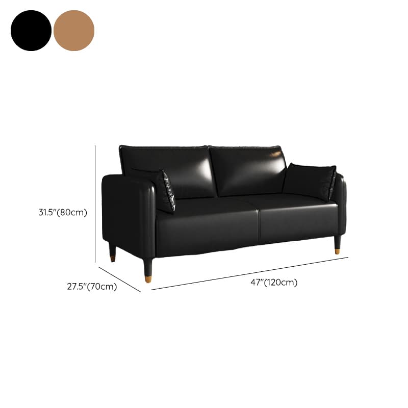 Art Deco Solid Color Water Resistant Loveseat with Wide Pillow Back and Square Arm - image 17
