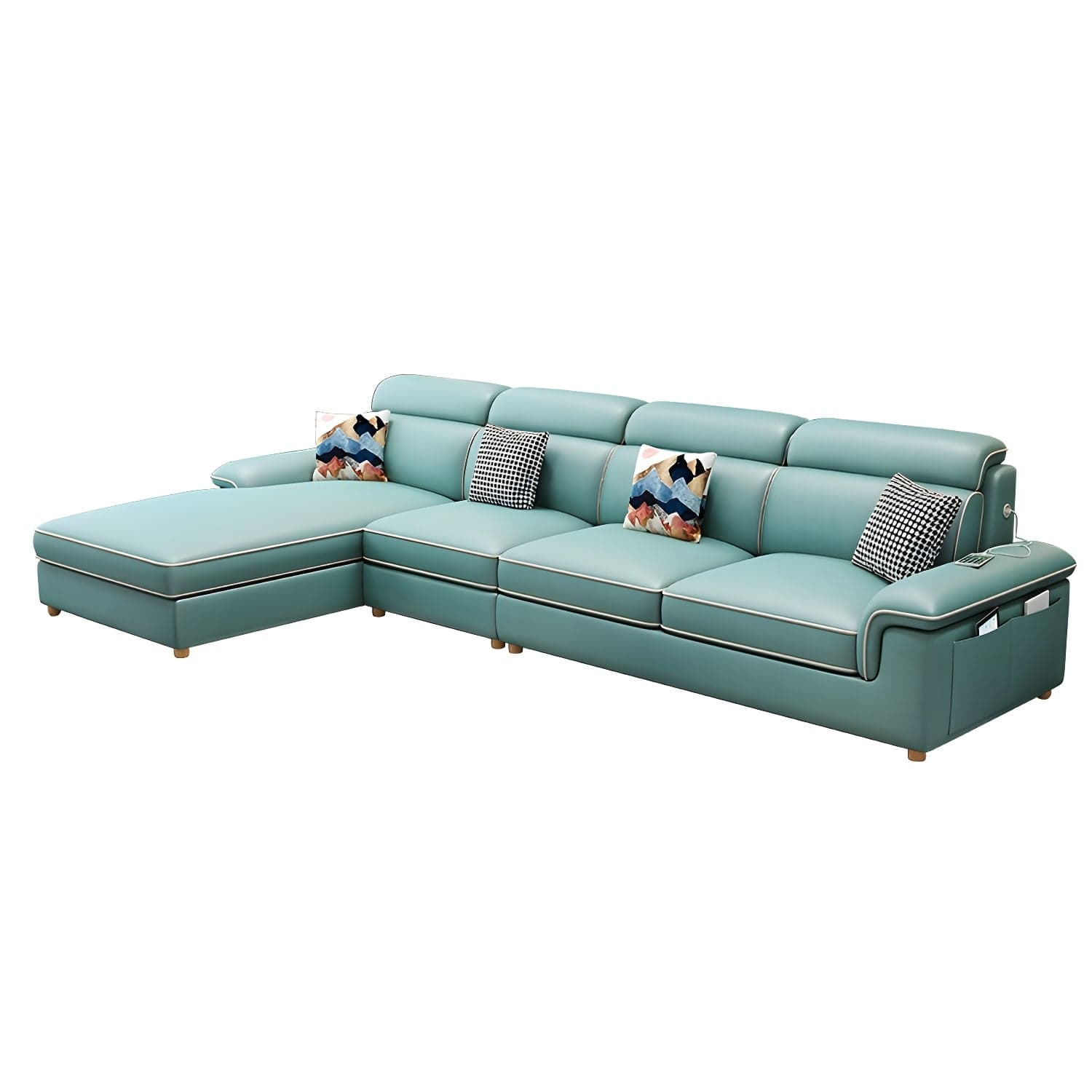 Modern Wood Frame L-Shape Sectional Sofa Chaise with Slipcover and Storage Included - image 5