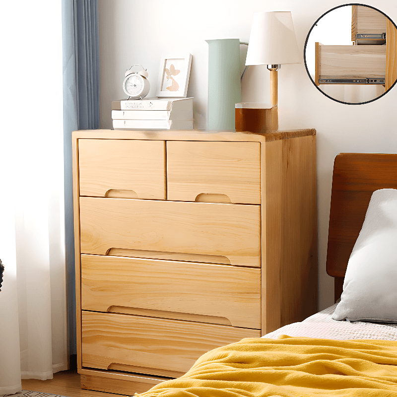 Modern Natural Wood Vertical Lingerie Chest with 6 Drawers/7 Drawers/5 Drawers