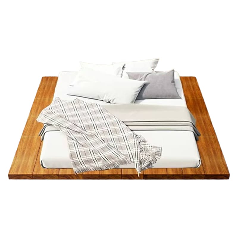 Solid Color Natural Color Wooden Frame Pallet Bed Frame Bedroom - image 5