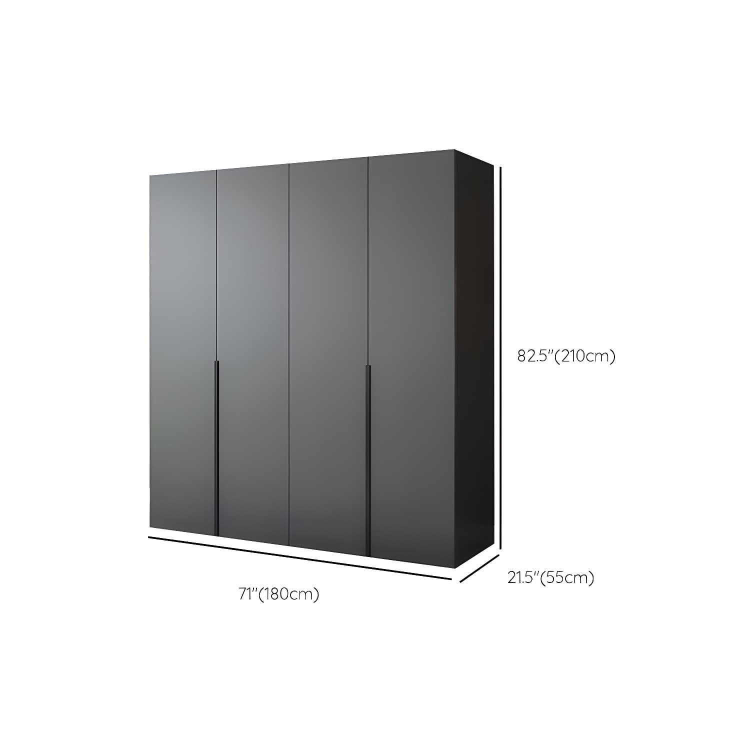 Black Wardrobe Armoire with Garment Rod Wood Wardrobe Closet - image 15
