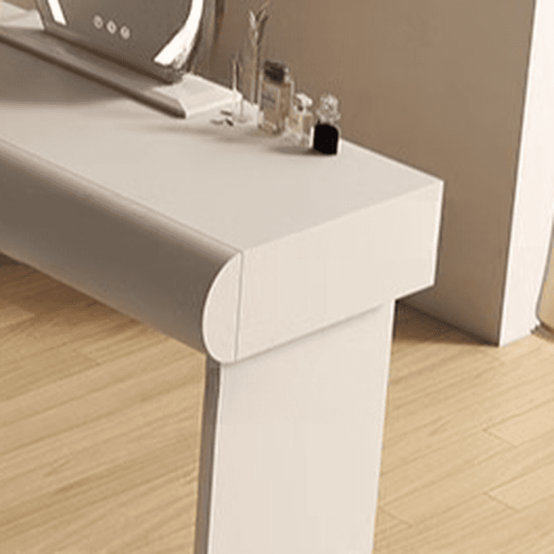 Large Vanity Set with Natural Wood Table Top, White Chair, 8 Drawers, Mirror Lights, and Scalable Design - image 5