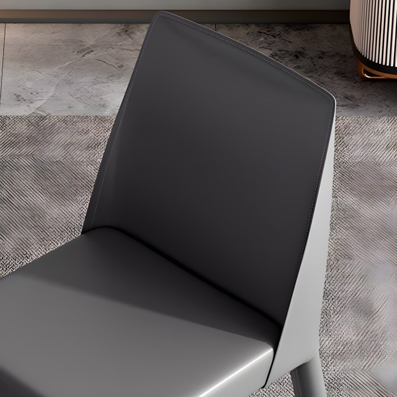 Modern Leather Dining Chair Parsons Furniture with Steel Legs in Matte Finish for Home - image 17