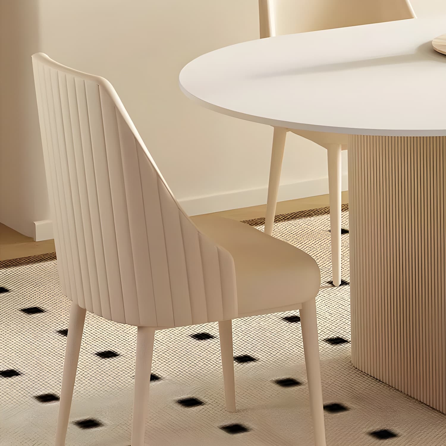 Elegant Oval Shape Metal Dining Set in Modern White - Ideal for 35-40 Women - image 8