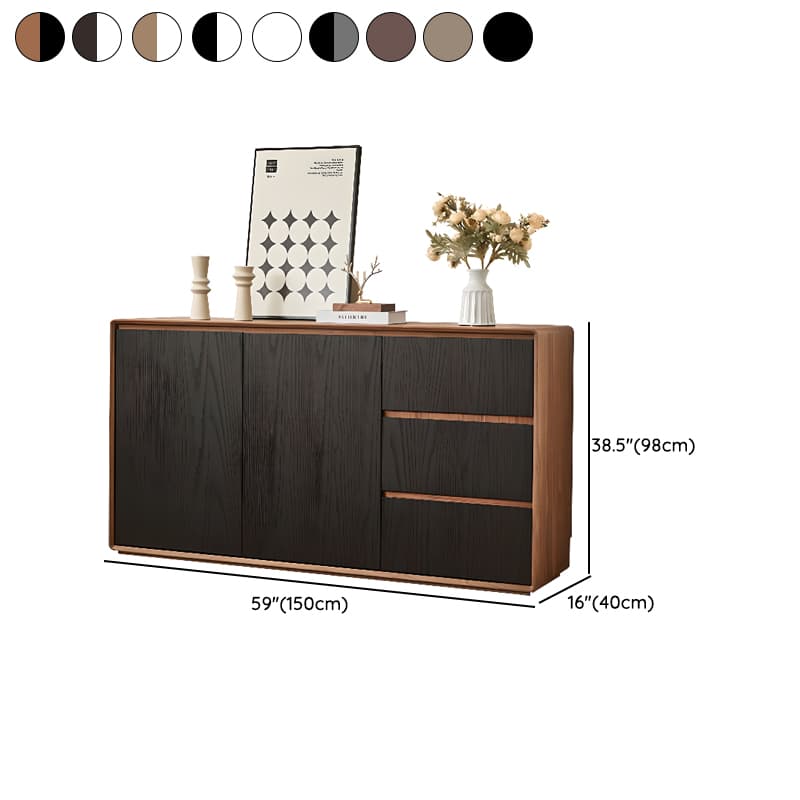 Simplistic Standard/Narrow Sideboard with 3 Drawers, 3 Shelves, Compartment, 2 Doors & Closet - image 23