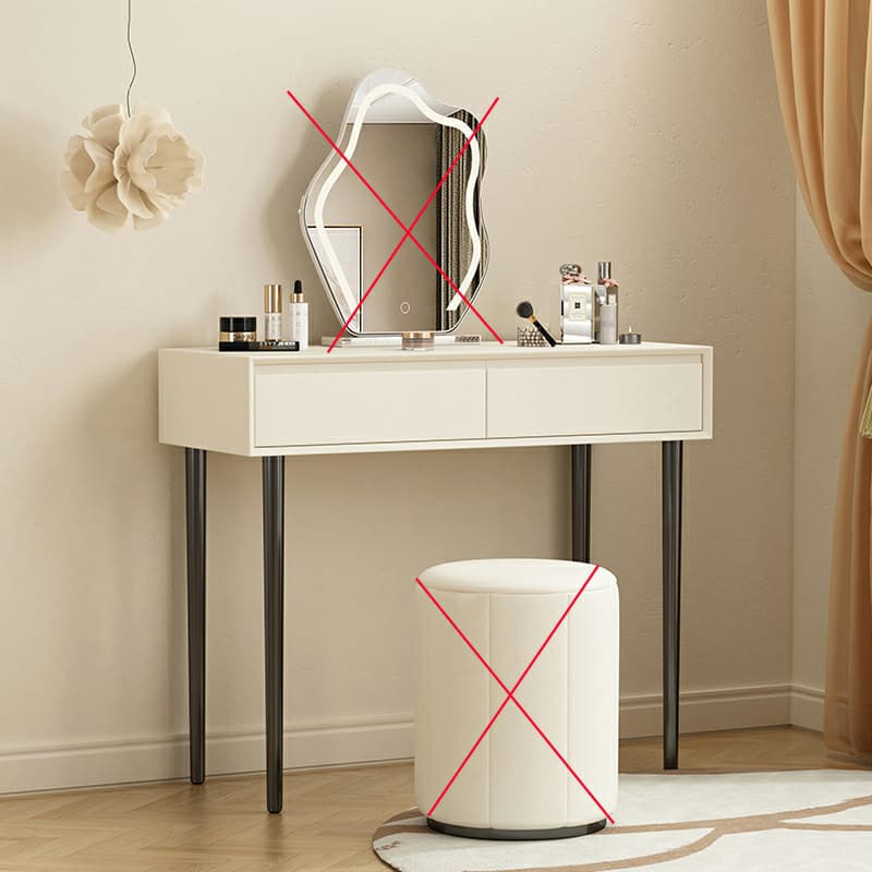 Modern Wood Makeup Vanity with Soft Close Drawers & No Mirror - image 4