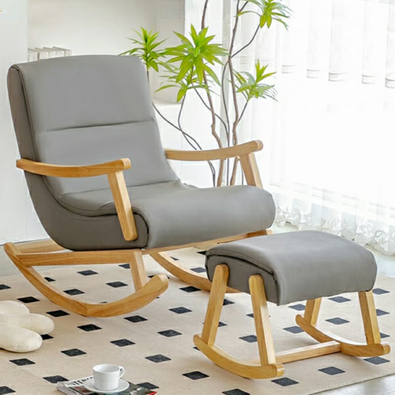 Modern Upholstered Rocking Chair with Track Arms and Ottoman for Stylish Interior Design - image 4