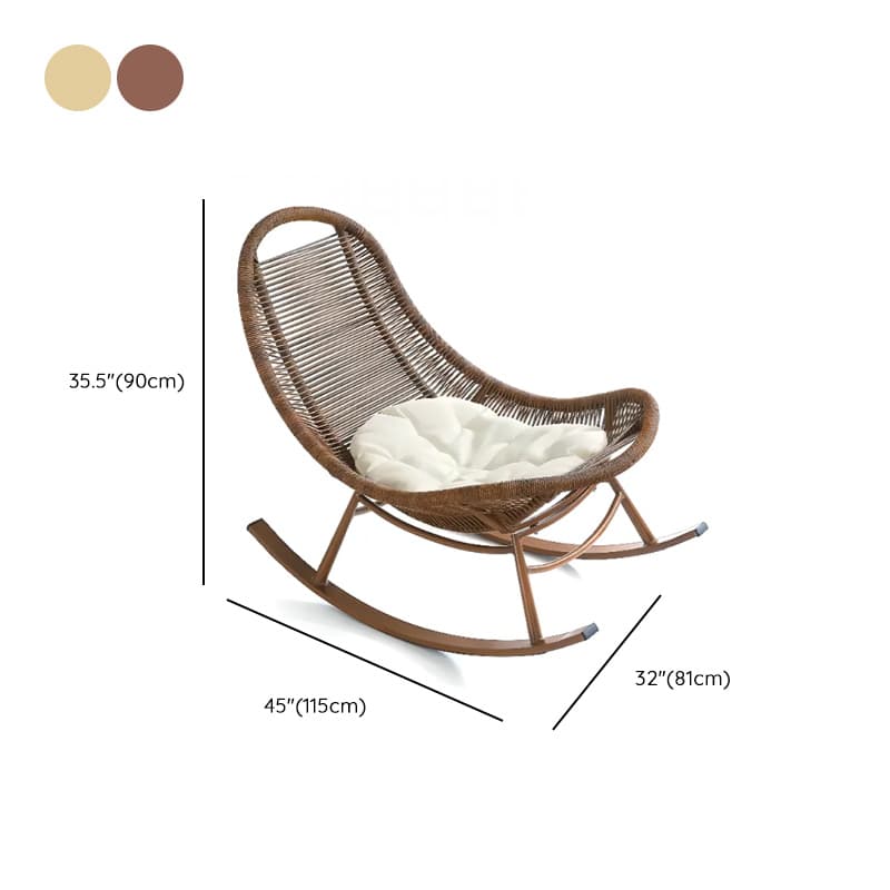 Cocoa Craftsman Wicker Front Porch Rocking Chairs with Separable Pillowcase - image 24