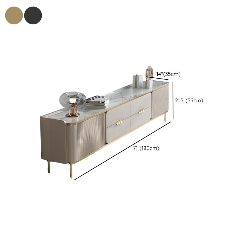 Sintered Stone Rectangular TV Stand for Sitting Room with 4-Drawer/2-Drawer, 2 Cabinets, and Cable Management - image 11