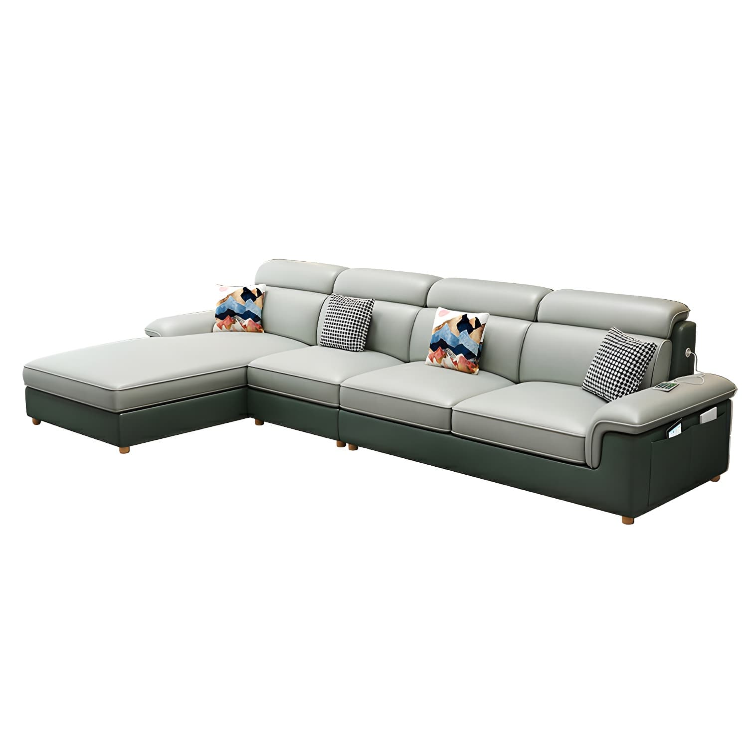 Modern Wood Frame L-Shape Sectional Sofa Chaise with Slipcover and Storage Included - image 10
