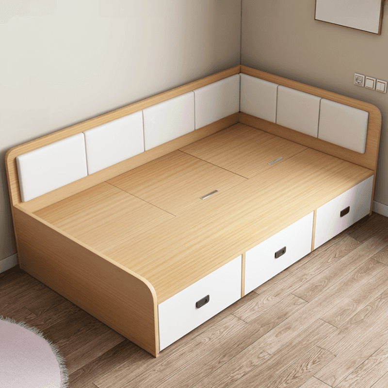 Solid Color Storage Included Bed with 3 Storage Boxes for Bedroom - image 6