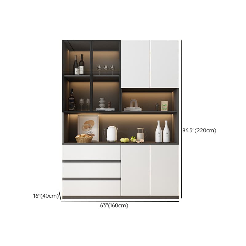 Two Toned Unclosed & Self-supporting Wide Sideboard with 2 Shelves & Benchtop - image 26