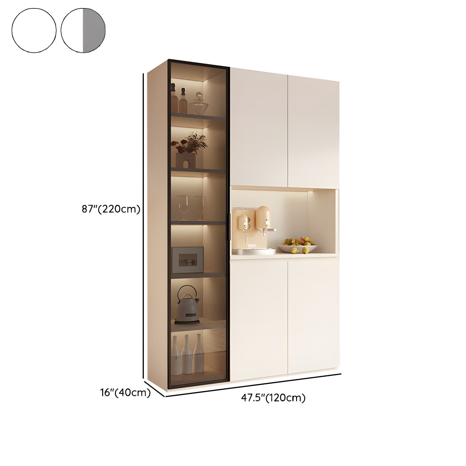 Modern Wood Buffet Cabinet with Open Storage and Cabinets Included - image 10