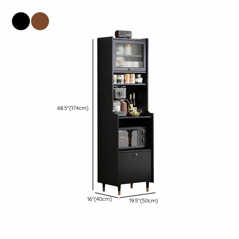 Living Room Use Simplistic Rectangle Black Wood Free Standing Utility Storage Cabinet with Knob Handle - image 9