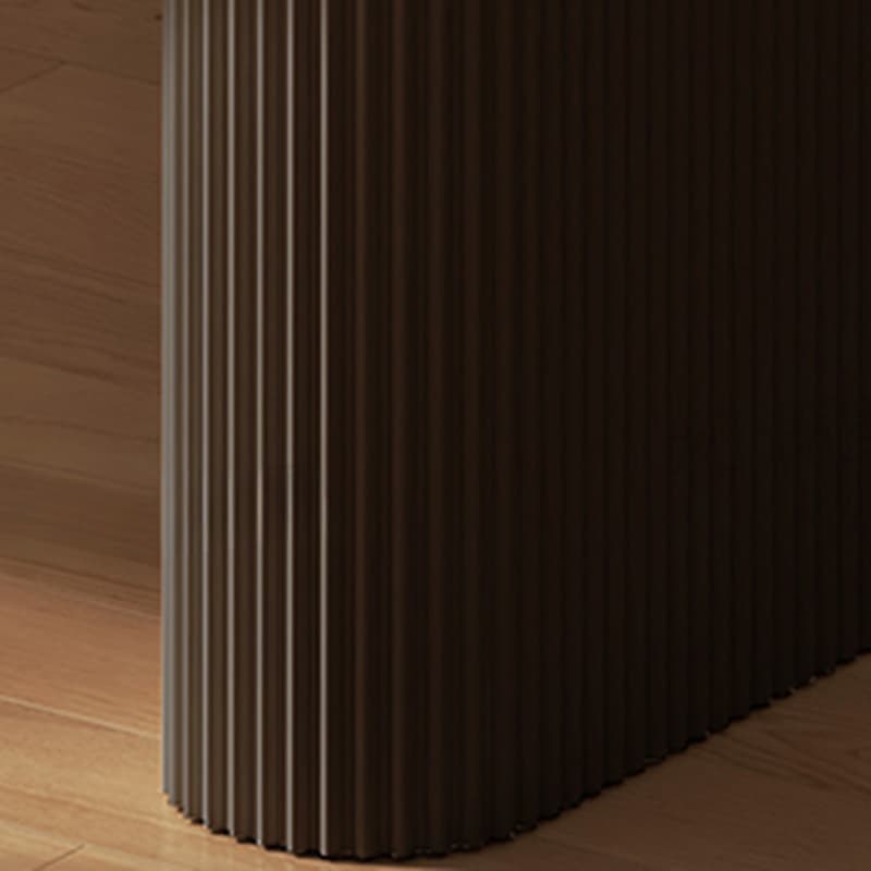 Minimalist Dining Table Set with White Slate Top and Two-sided Pedestal Base, Featuring a Fixed Table - image 7