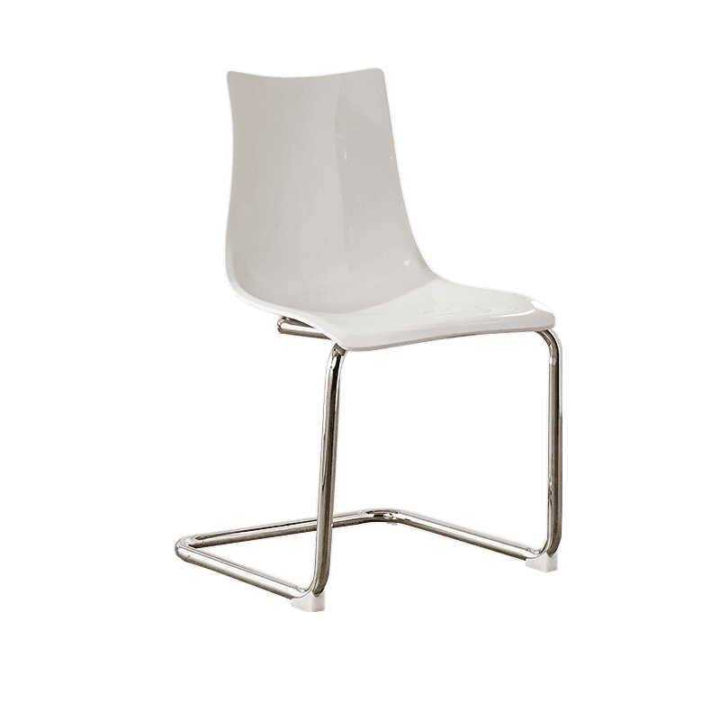 Art Deco Home Side Chair with Solid Back Panel, Metallic Metal Legs - image 4