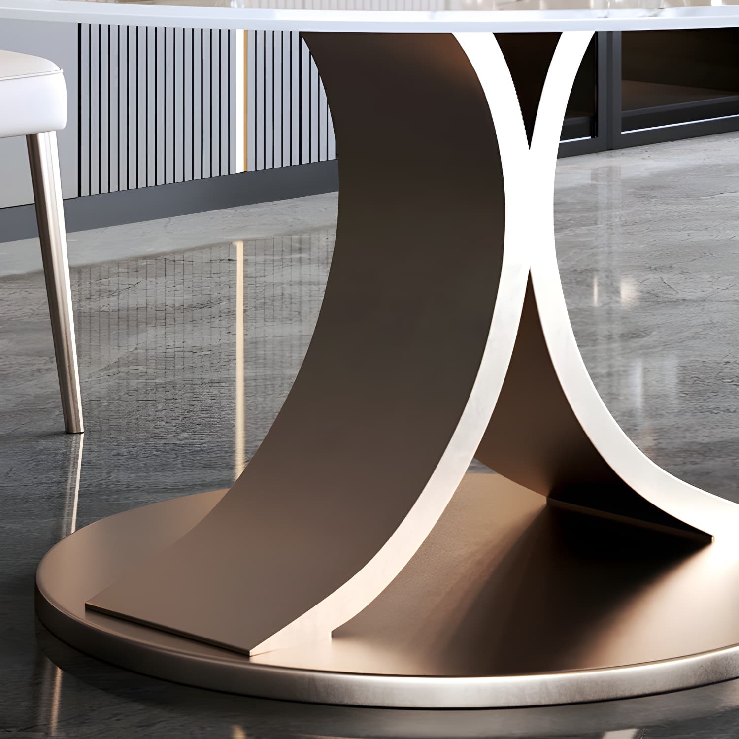 Modern 1/4/7 Pieces Dining Table Set with Sintered Stone Top Stainless Steel Dinette Set - image 6