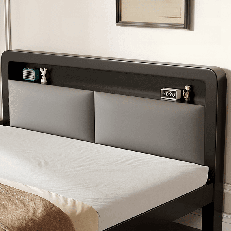 Minimalist Solid Color Storage Bed with Iron Frame and Leg for Living Room - image 9