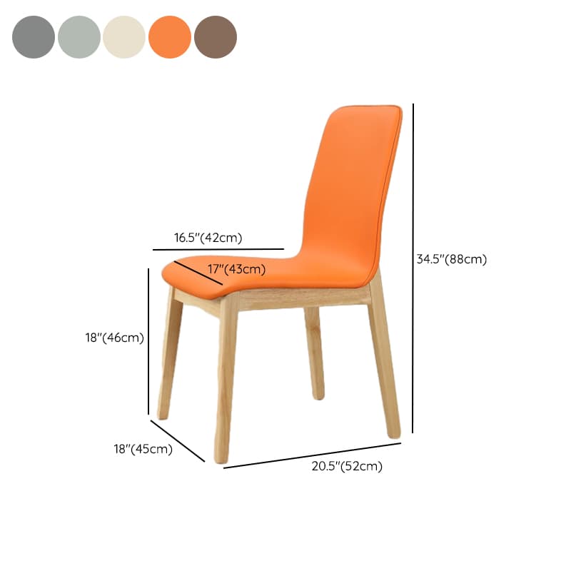 Modern Simple Style Armless Chair with Parsons Chair Back, Upholstered in Timber Legs - image 12