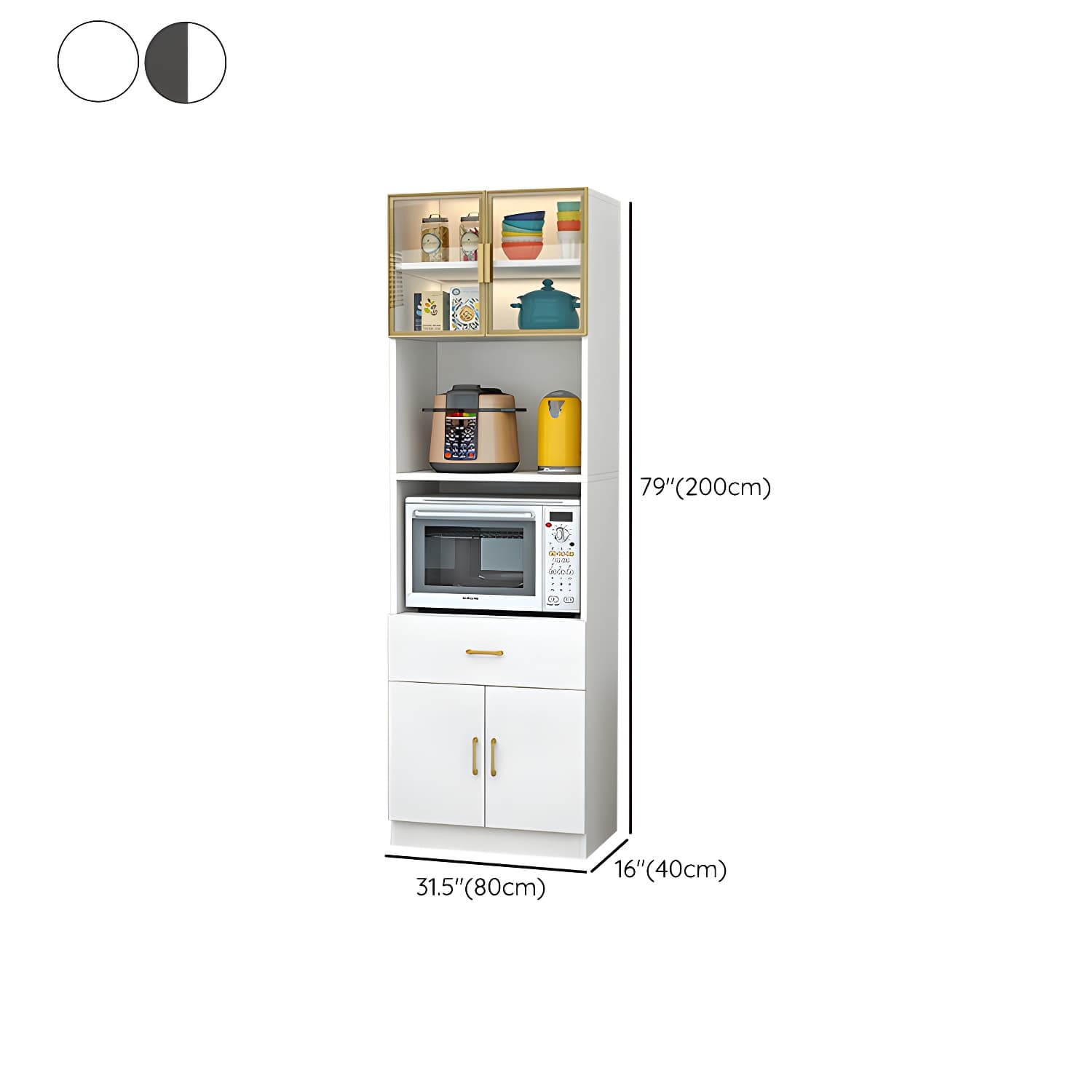 Wood Glam Server with Cabinets and Drawers - Narrow Size - Stylish and Functional - image 23
