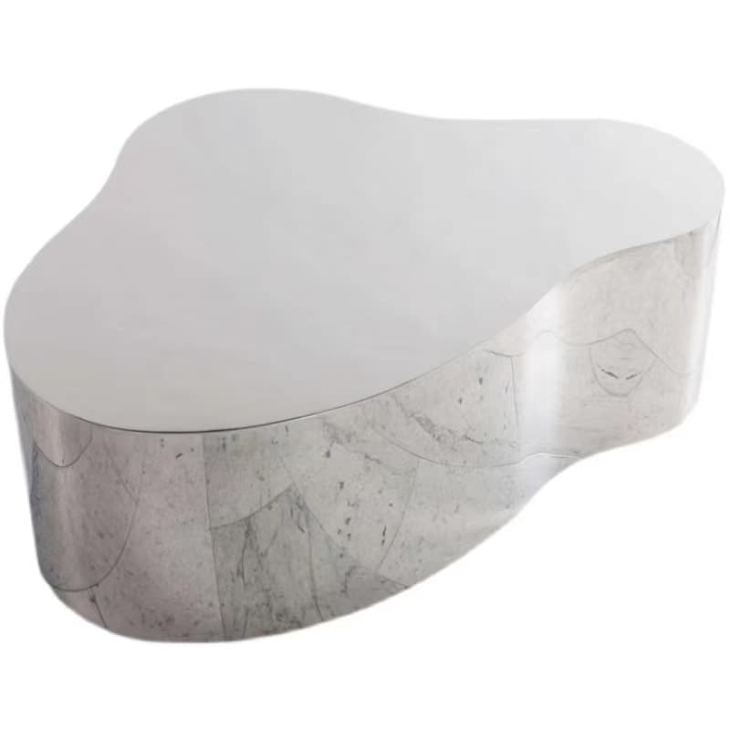 Silver Alloy Irregular/Circular-shaped Accent Table for Small Spaces - image 7